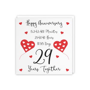 29th Wedding Anniversary Card - 29 Years Together - Happy Anniversary - Timeless Collection