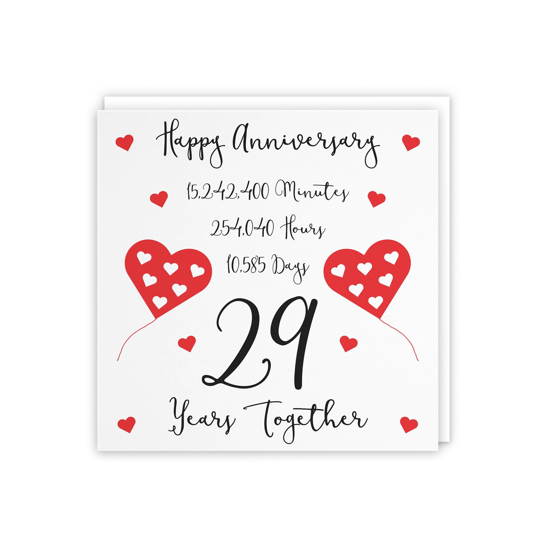 29th Wedding Anniversary Card - 29 Years Together - Happy Anniversary -  Timeless Collection - Etsy