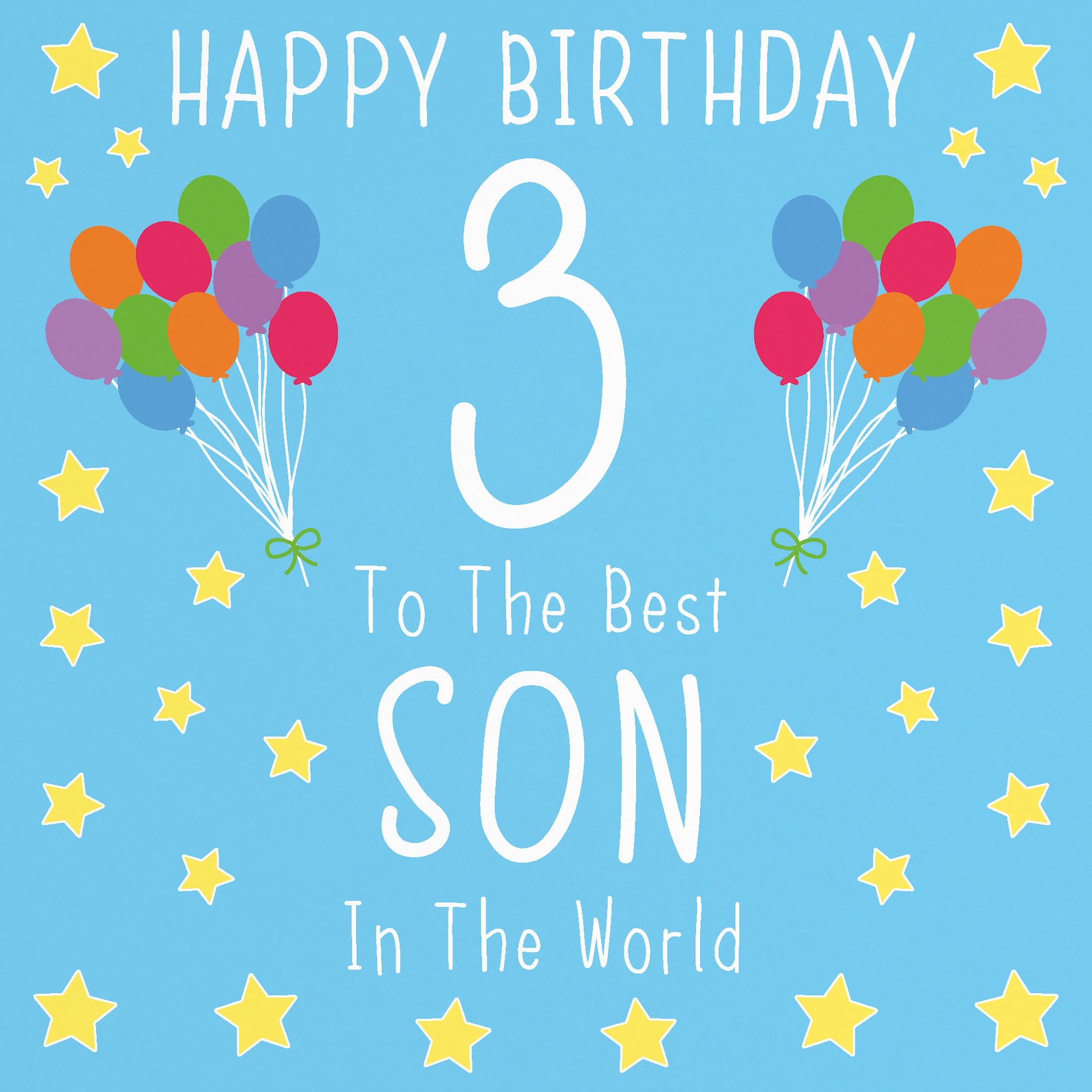 Son 3rd Birthday Card Happy Birthday 3 To The Best Son Etsy