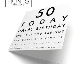 Hunts England 50. Geburtstagskarte Für Tante – Design: 'I Regret To Inform You That Your Forties Have Expired', 148x148 Mm