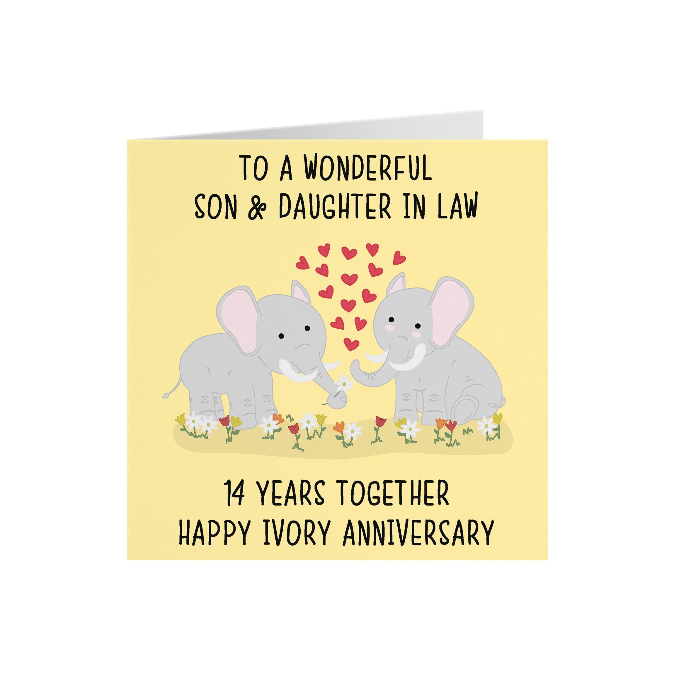 Son and Daughter in Law 14th Anniversary Card - to A Wonderful Son ...