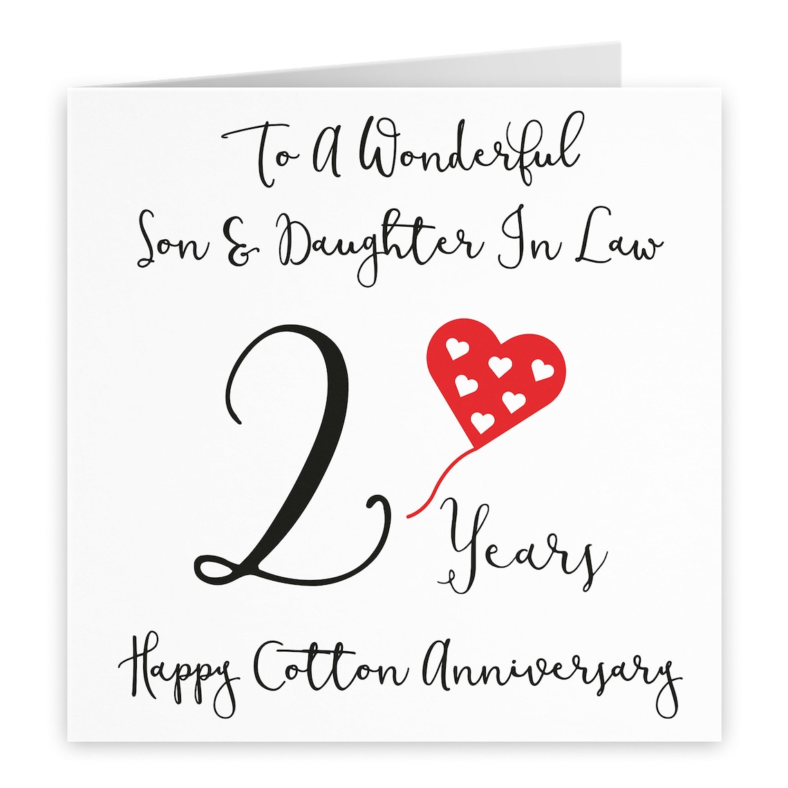 Son and Daughter in Law 2nd Anniversary Card to A Wonderful - Etsy UK