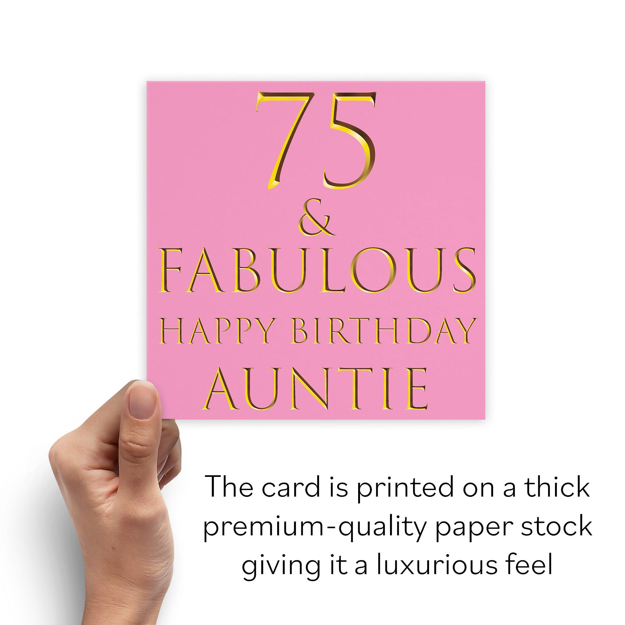 Auntie 75th Birthday Card - 75 & Fabulous - Happy Birthday Auntie