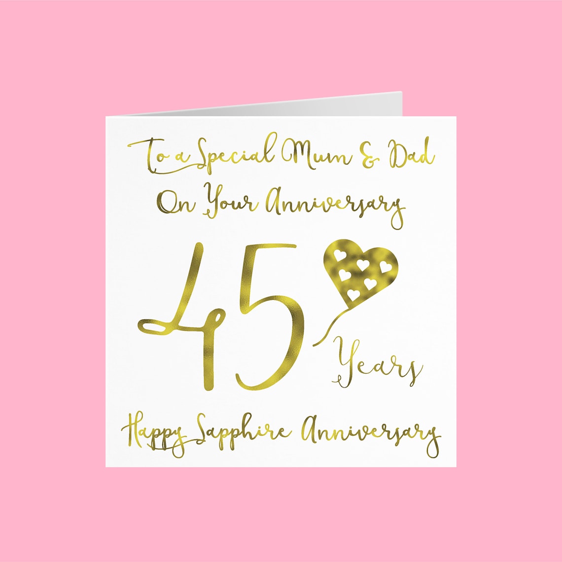 mum and dad parents 45th anniversary card to a special