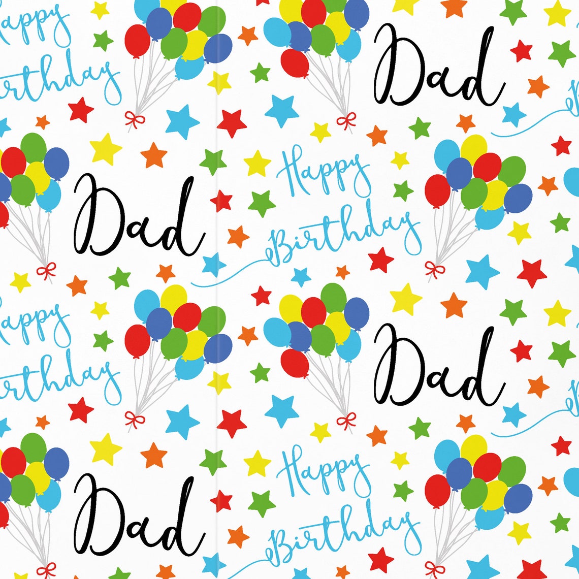 Dad Birthday Gift Wrapping Paper & Gift Tags Dad Happy Etsy.de
