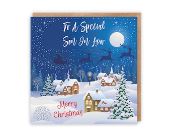 Son In Law Christmas Card - To A Special Son In Law - Merry Christmas - Winter Wonderland Collection