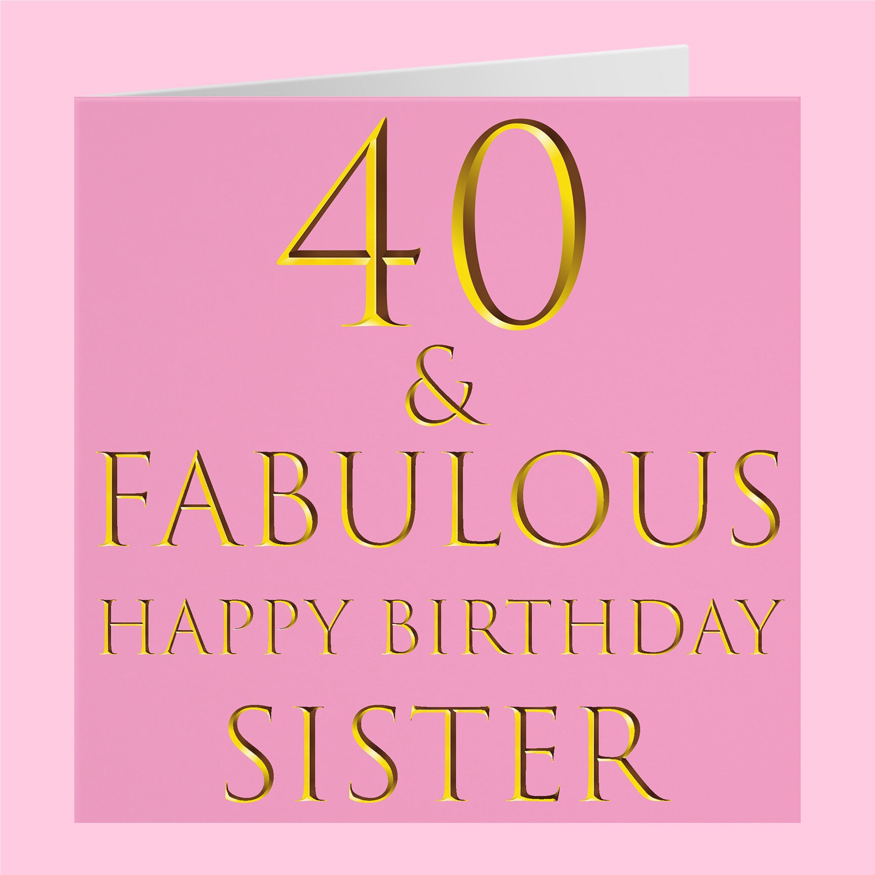 Sister 40th Birthday Card '40 &amp; Fabulous' - Etsy UK