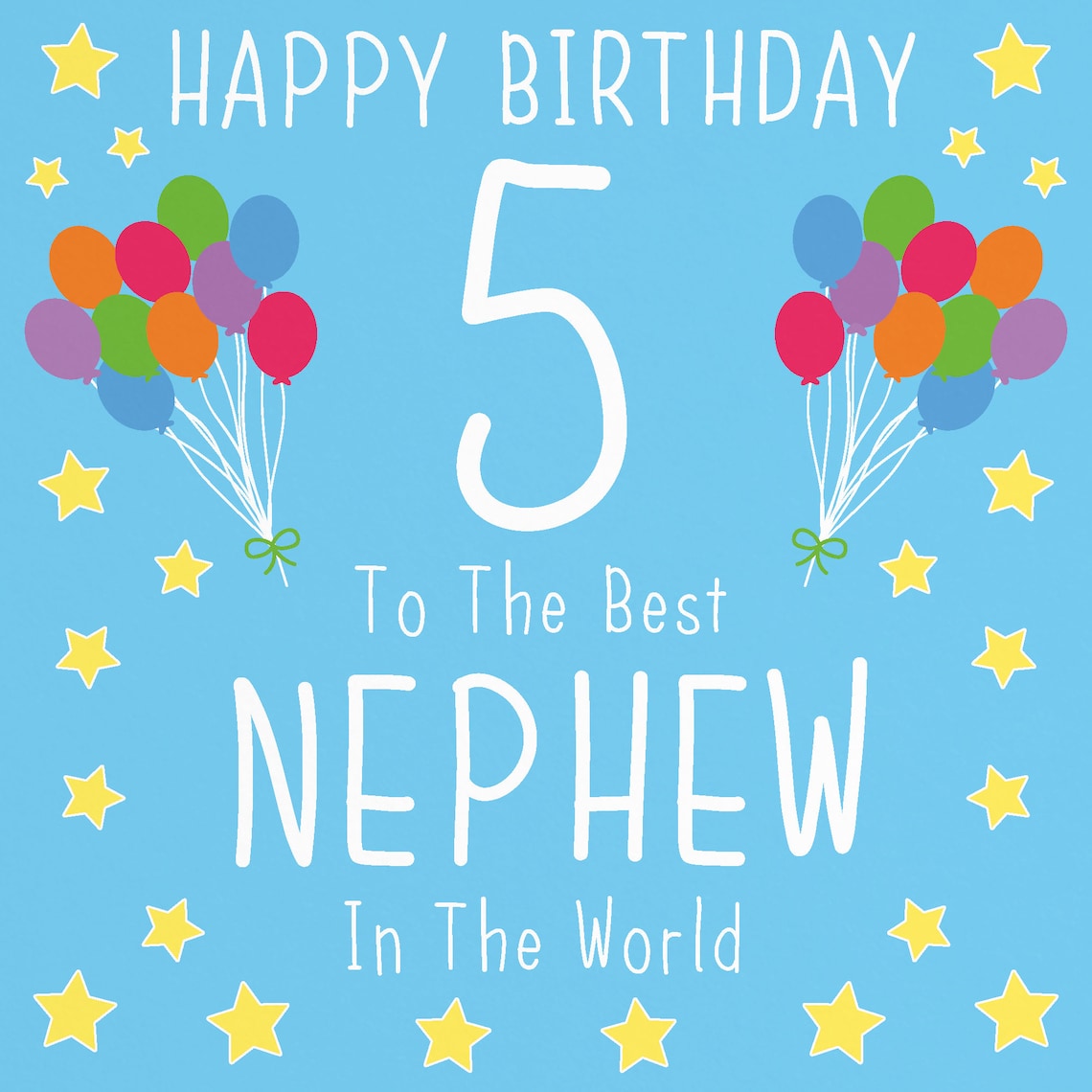 Nephew 5th Birthday Card Happy Birthday 5 to the Best | Etsy