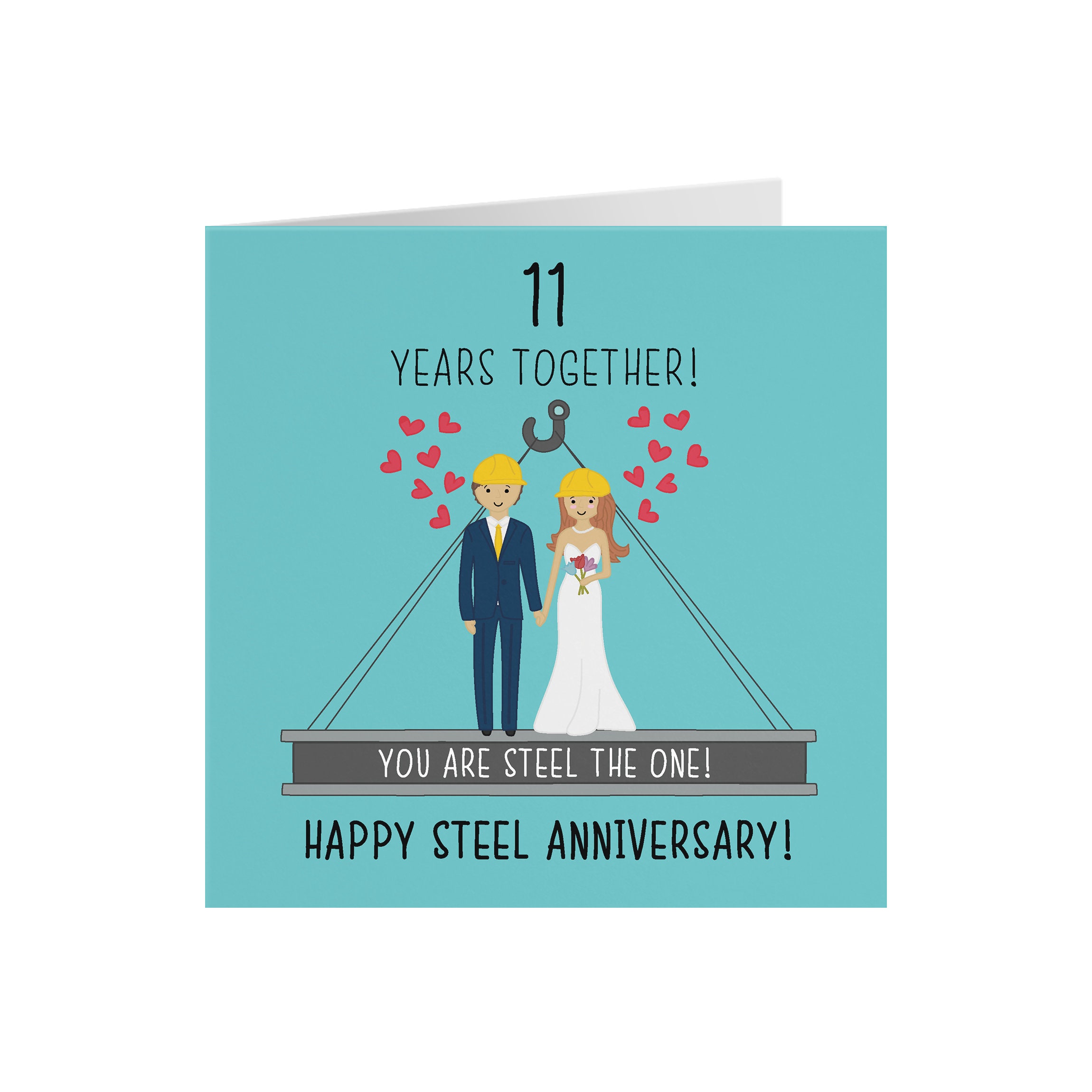 11th Wedding Anniversary Card Steel Anniversary Iconic Etsy