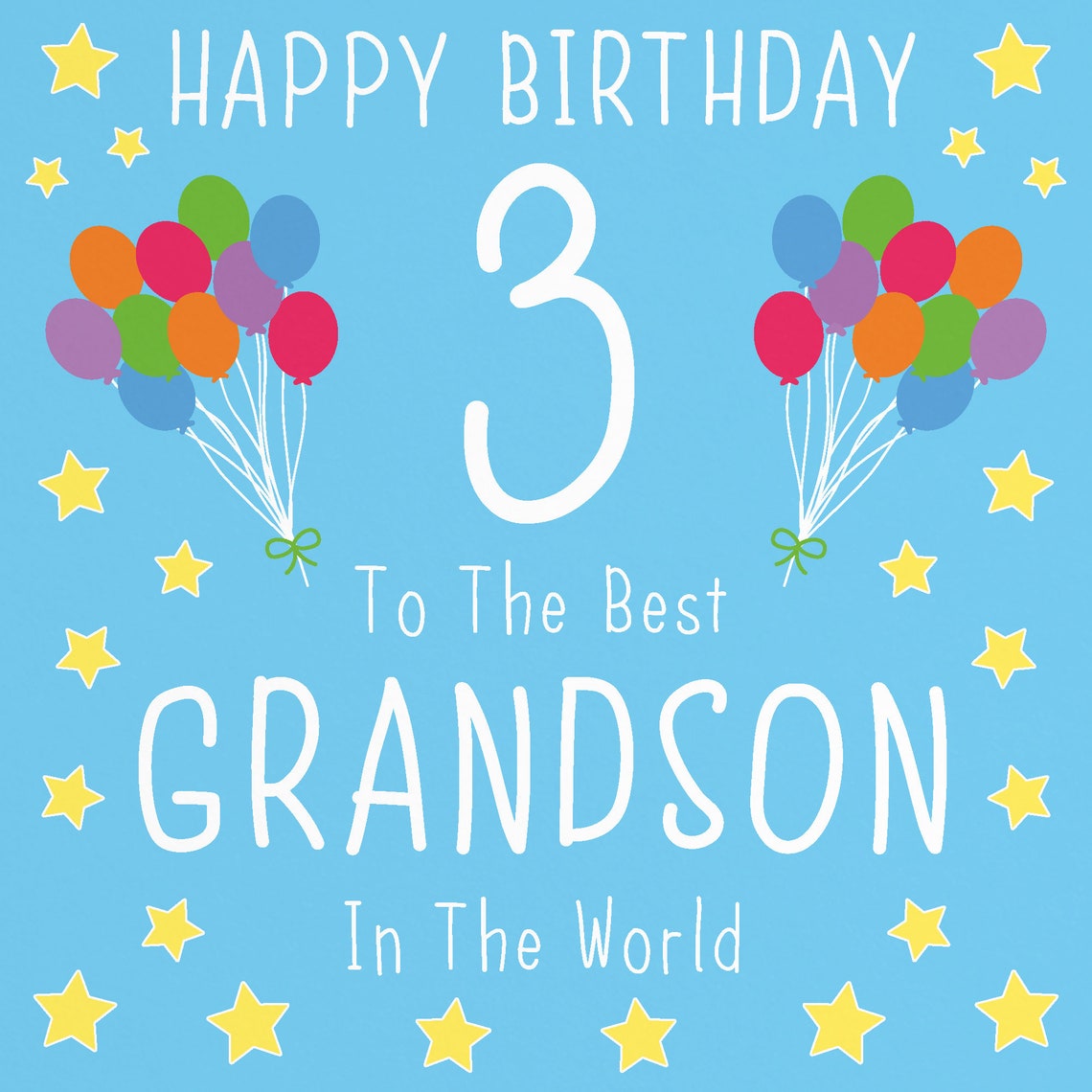 Grandson 3rd Birthday Card Happy Birthday 3 To The Best Etsy