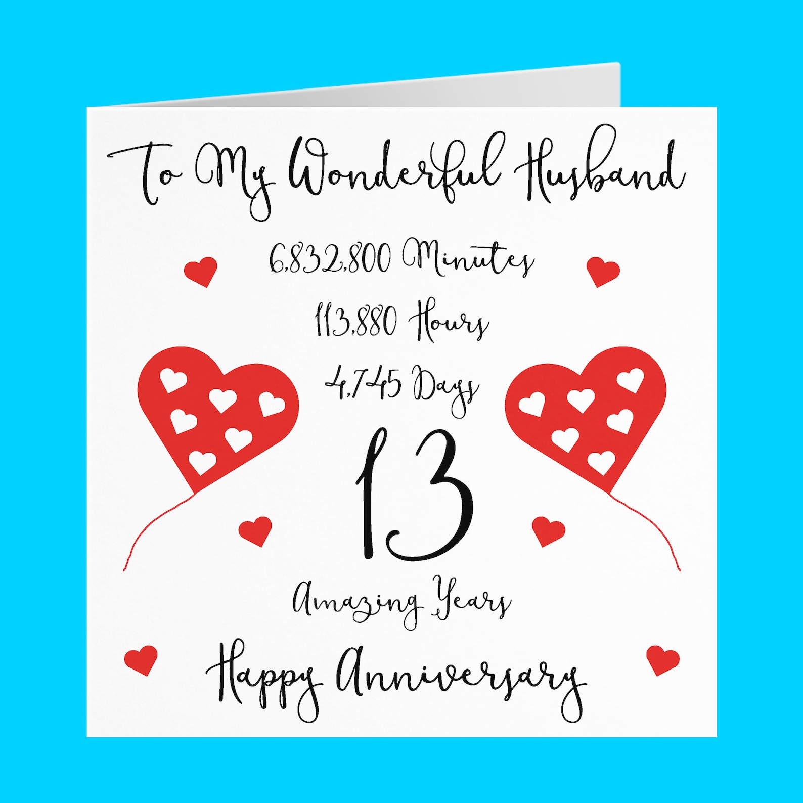 13th Wedding Anniversary Card 13 Years Together Happy Etsy