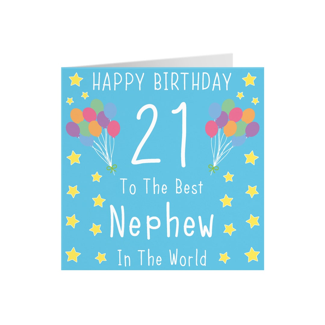 Nephew 21st Birthday Card Happy Birthday 21 to the Best - Etsy UK