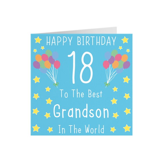 Grandson 18th Birthday Card Happy Birthday 18 To The | Etsy