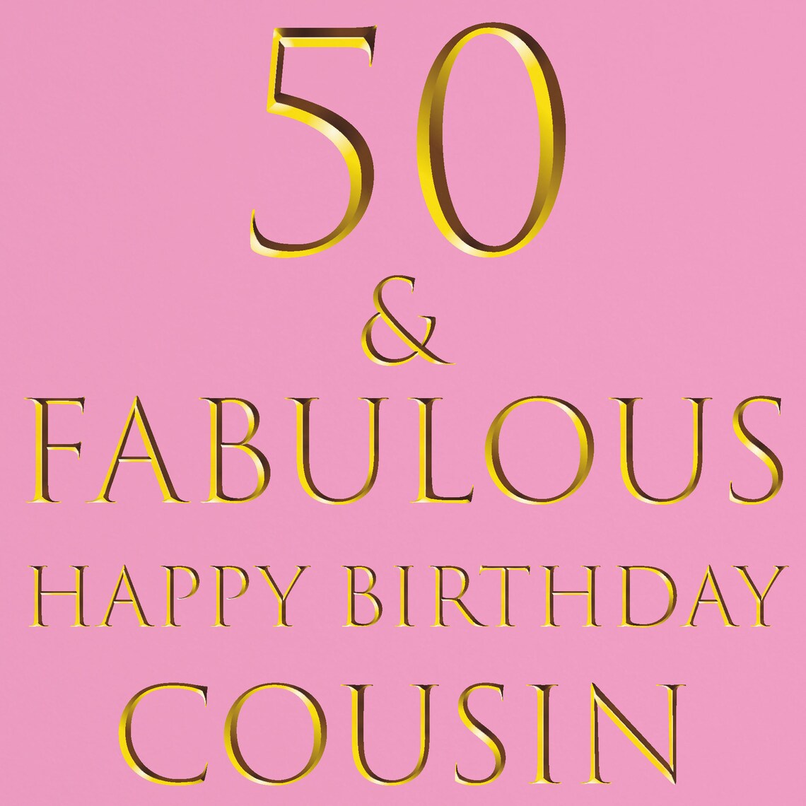 Cousin 50th Birthday Card 50 & Fabulous Happy Birthday Etsy UK
