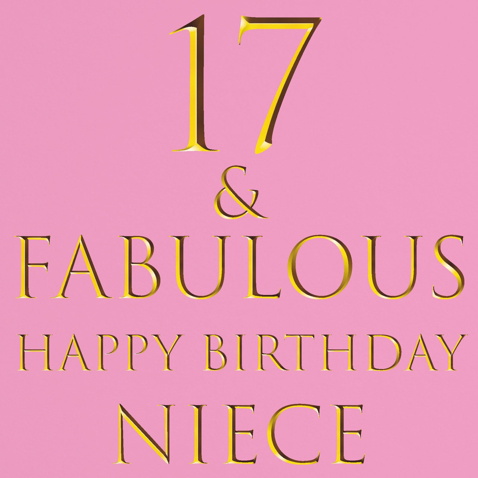 Niece 17th Birthday Card 17 & Fabulous Happy Birthday Etsy