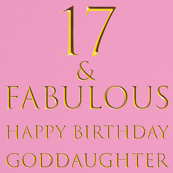 Goddaughter 17th Birthday Card 17 Fabulous Happy Etsy Australia