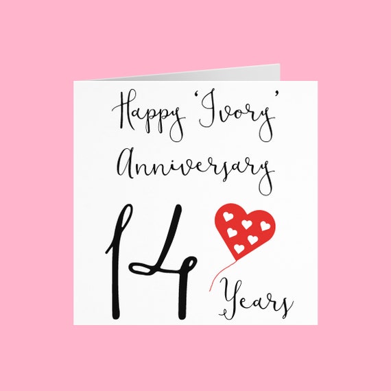 pic Happy 14Th Wedding Anniversary Images 14th wedding anniversary card happy ivory etsy