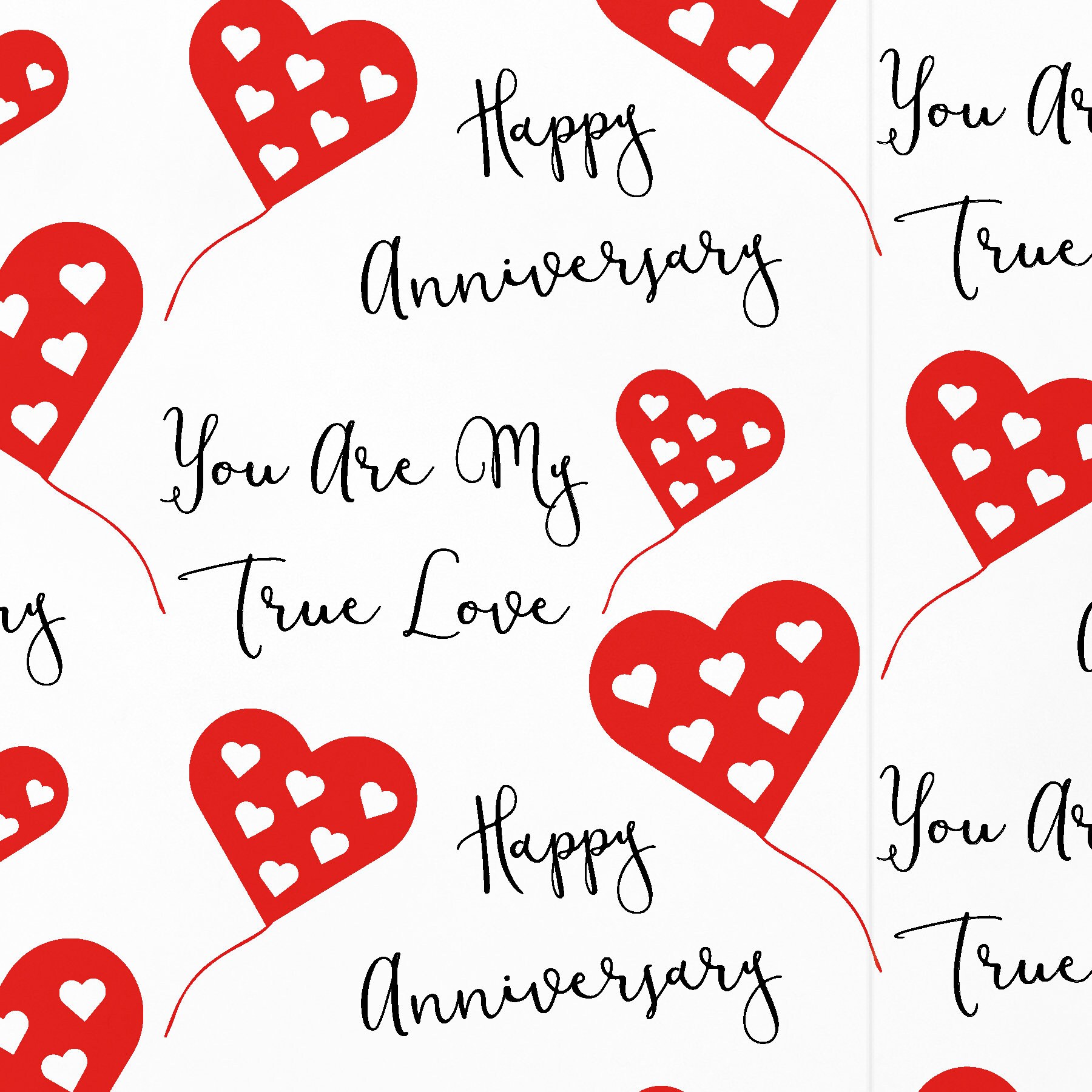 Romantic Anniversary Gift Wrapping Paper & Gift Tags Happy Etsy