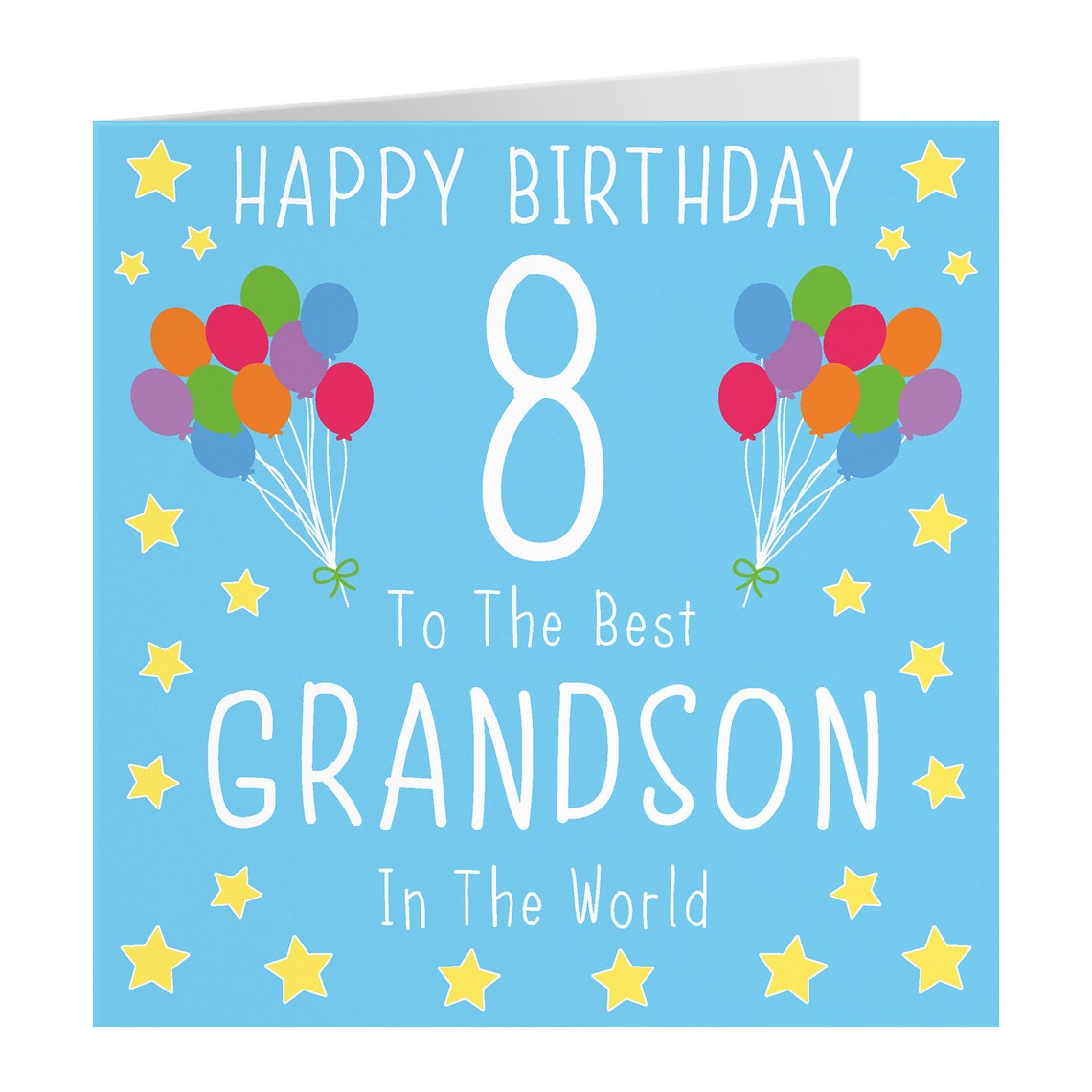 Grandson 8th Birthday Card Happy Birthday 8 to the Best - Etsy UK