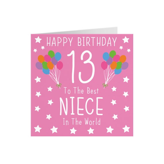 Happy 13th Birthday Niece Niece 13Th Birthday Card Happy Birthday 13 To The Best | Etsy Denmark