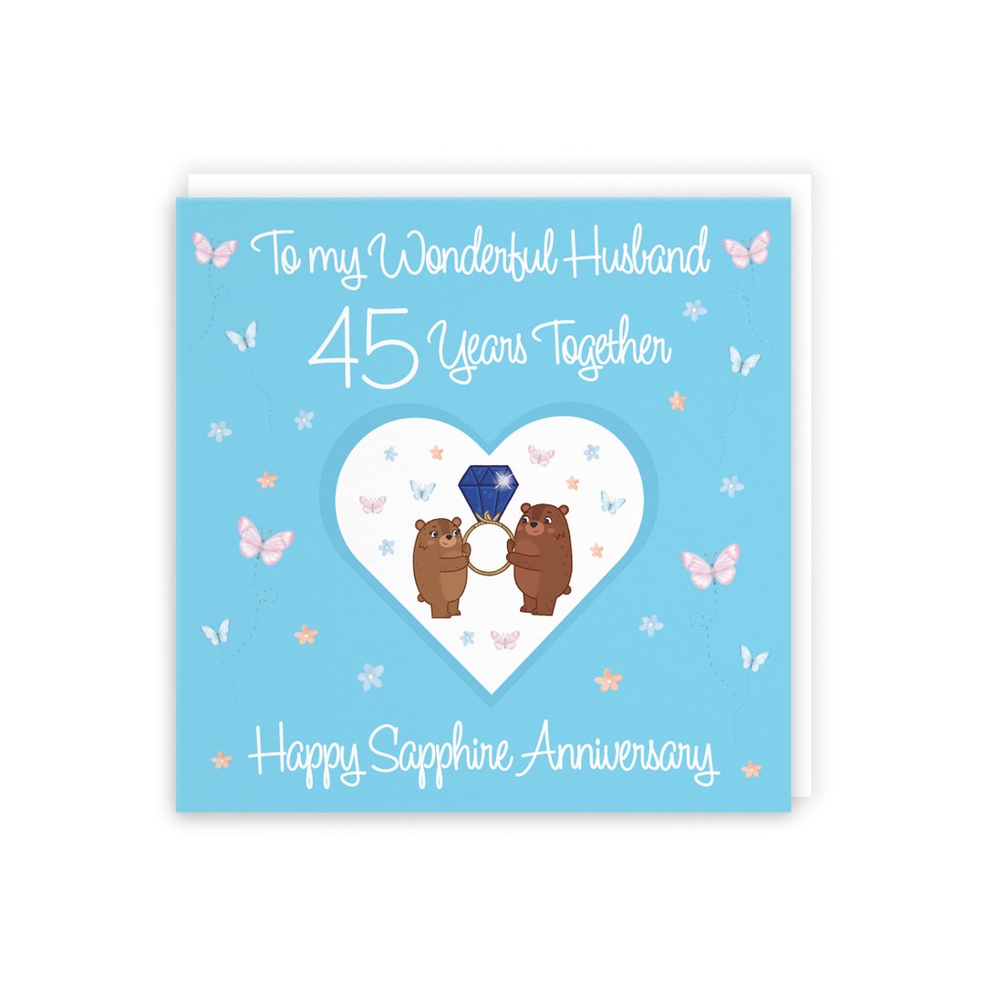 Hunts England Husband 45th Anniversary Card 45 Years Sapphire ...