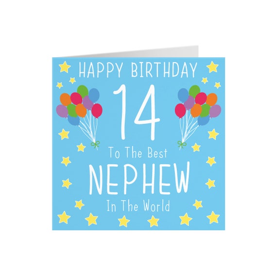 Happy 14th Birthday Nephew Nephew 14Th Birthday Card Happy Birthday 14 To The Best | Etsy Denmark