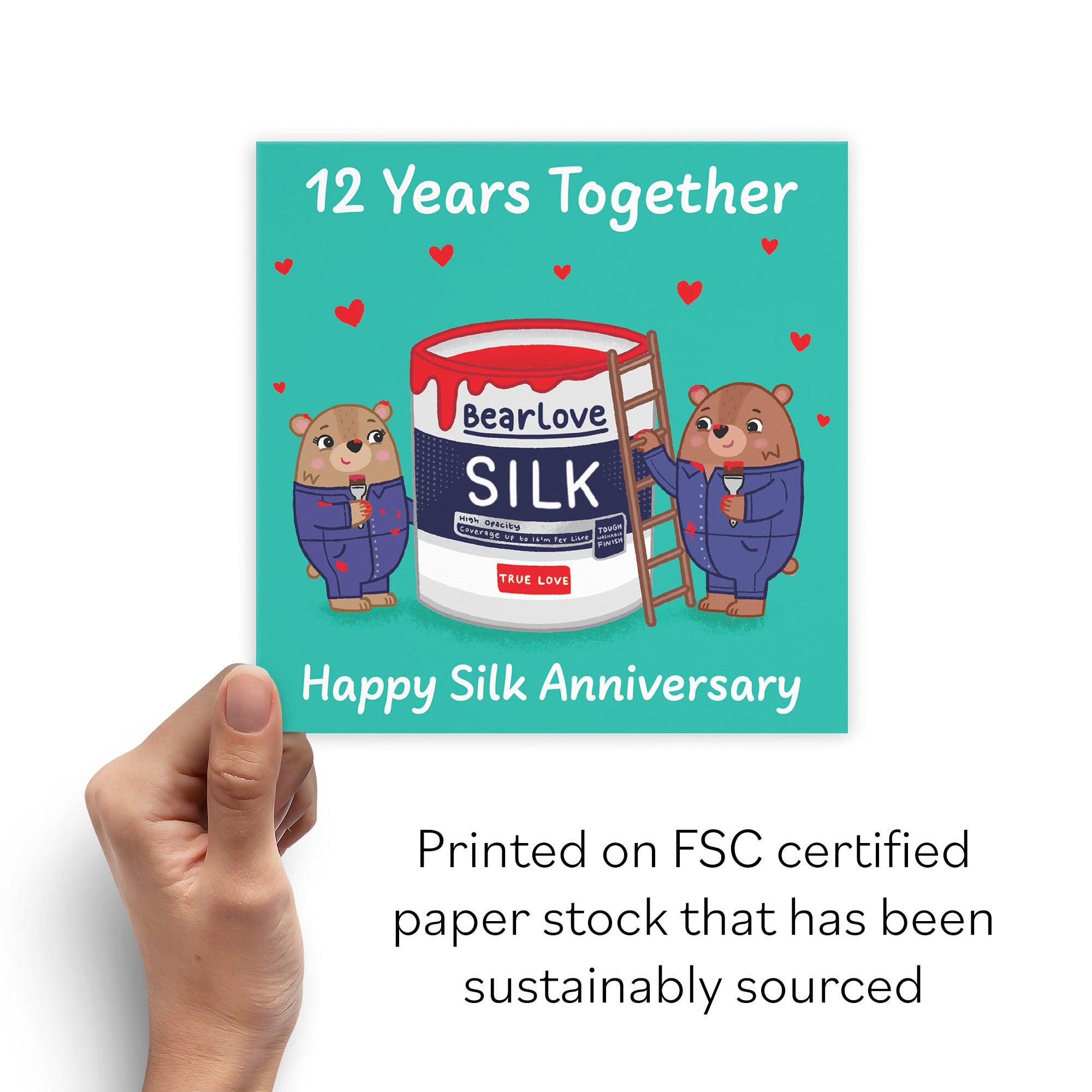 Hunts England - Cute 12th Anniversary Card - Silk Anniversary - Bears ...