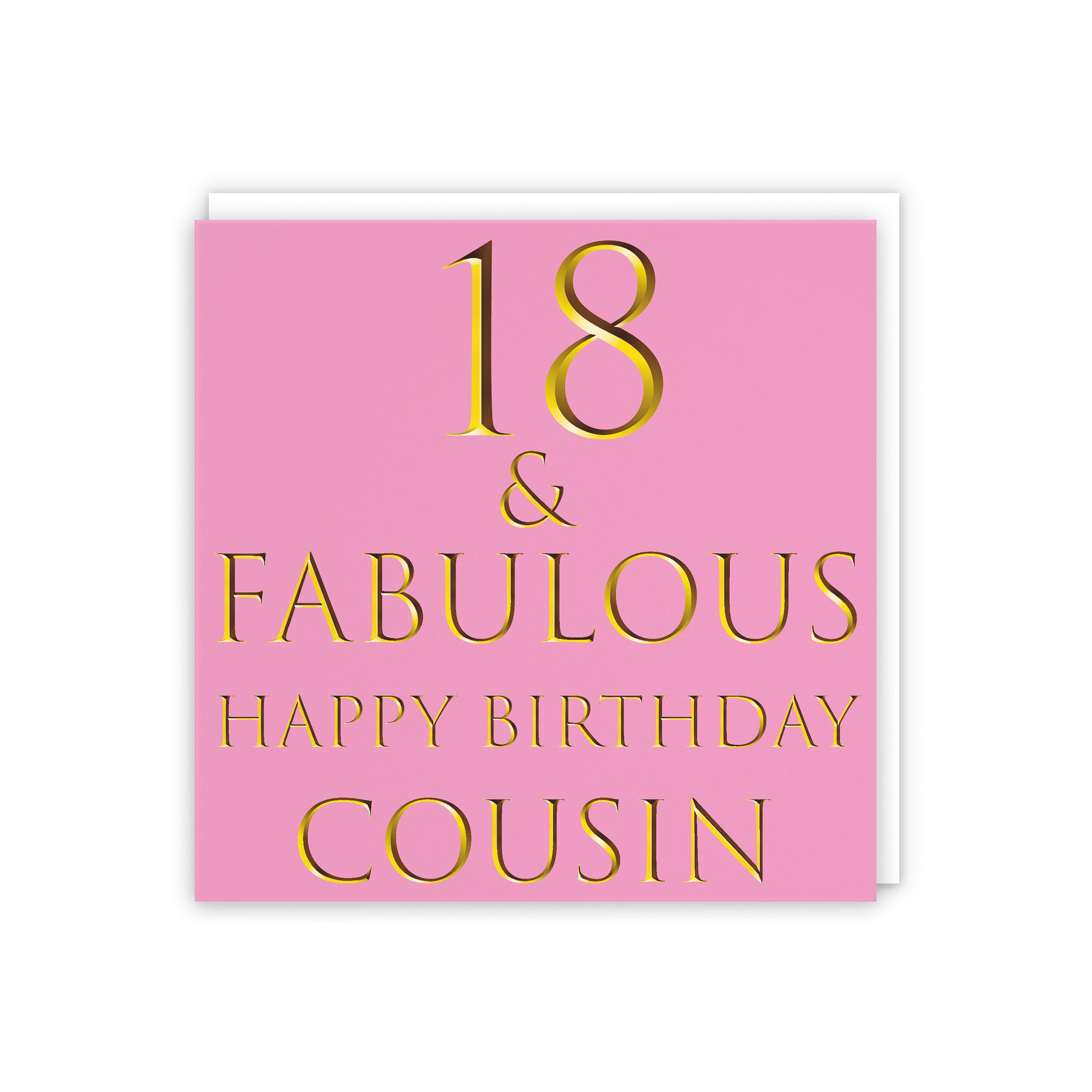 Geburtstagskarte Für Cousin Zum 18. – Süßer Flamingo, Rosa, 145x145 Mm, Aus Recyceltem Karton
