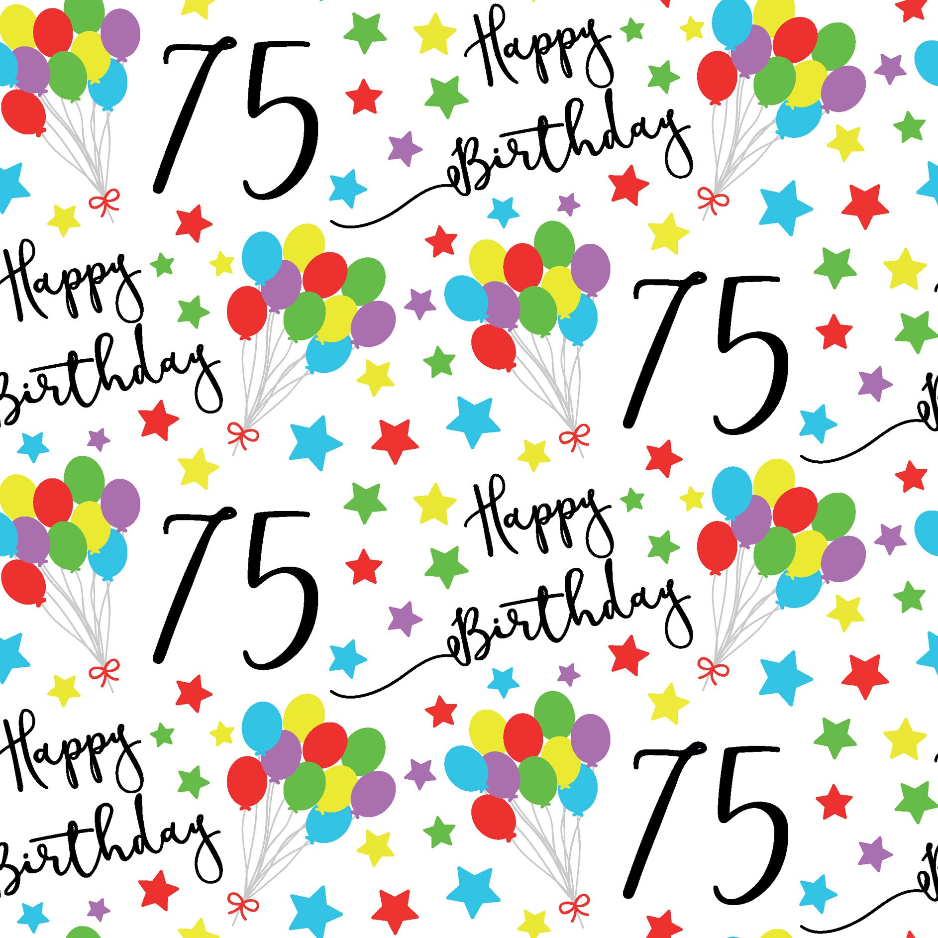 75th Birthday Gift Wrapping Paper And Gift Tags Etsy