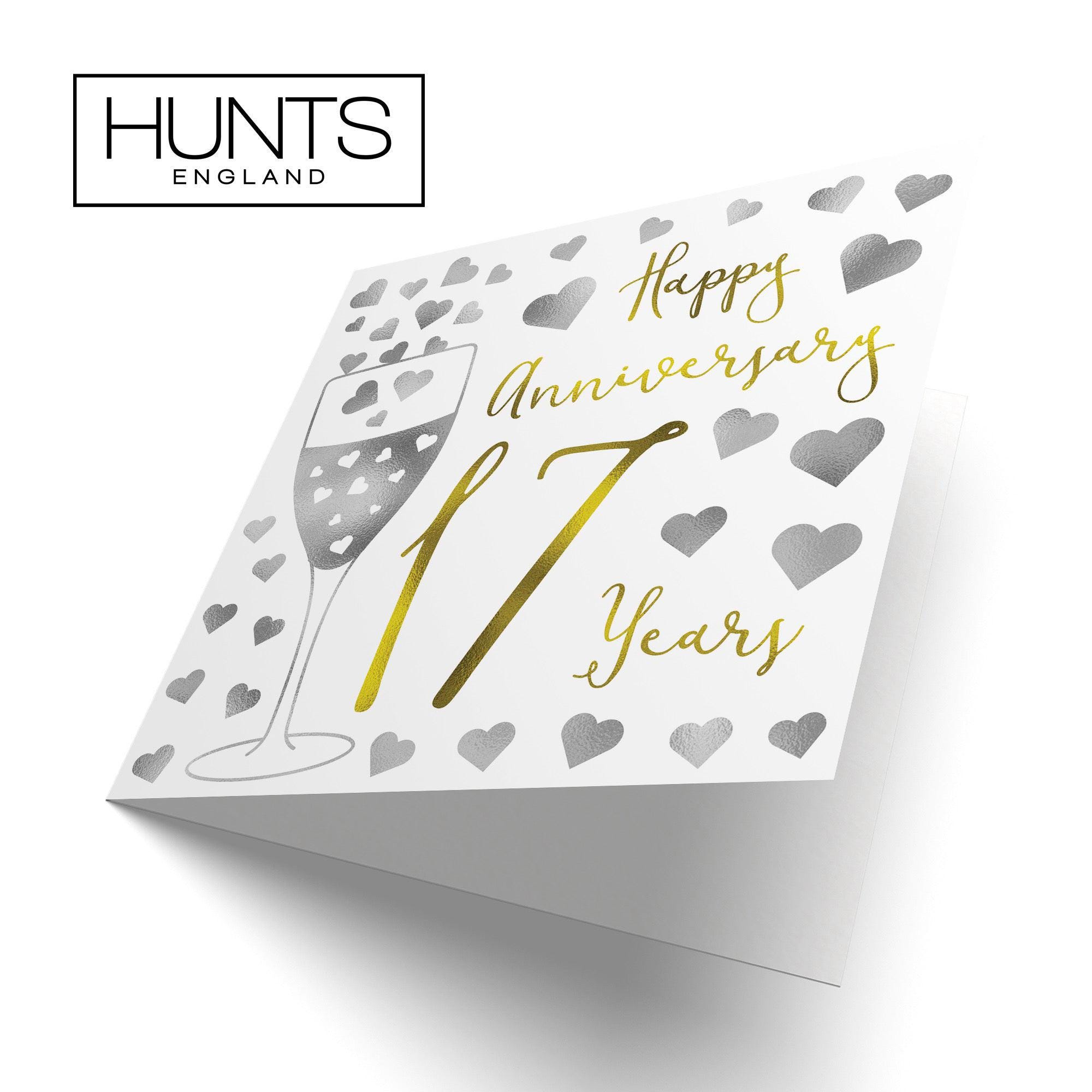 17th Wedding Anniversary Card - 'happy Anniversary' - '17 Years