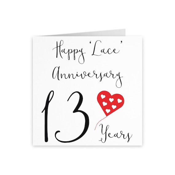 13th Wedding Anniversary Card Happy 
