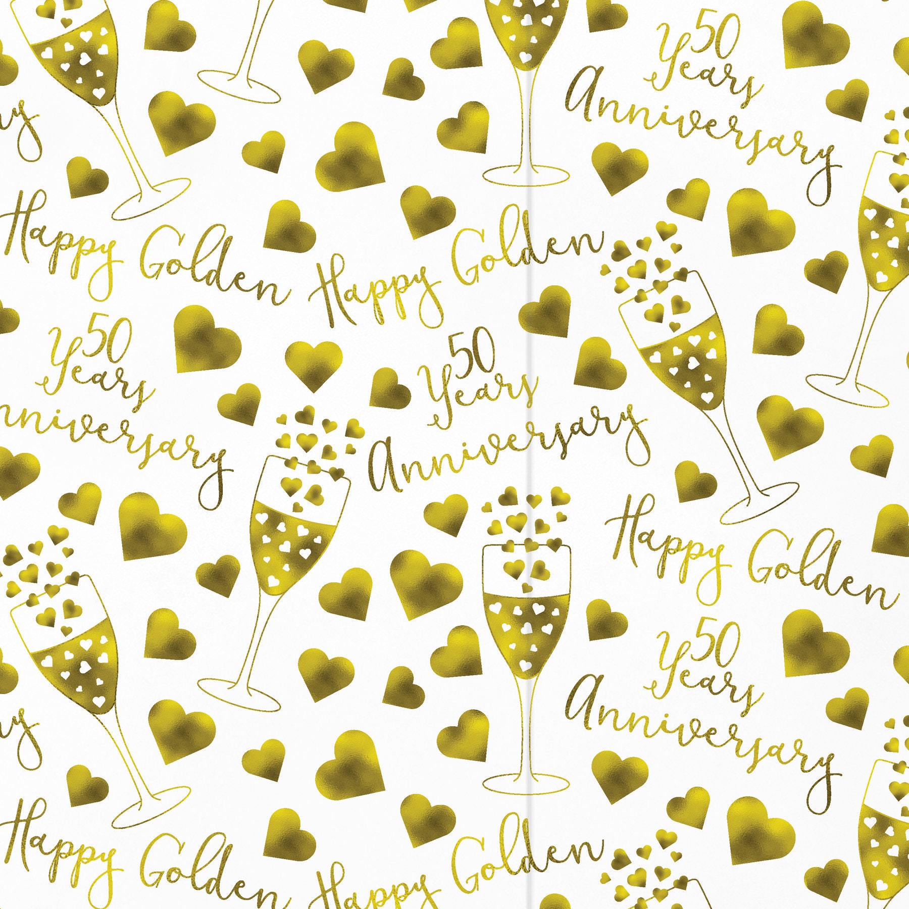 50th Golden Wedding Anniversary Gift Wrapping Paper & Gift Etsy UK