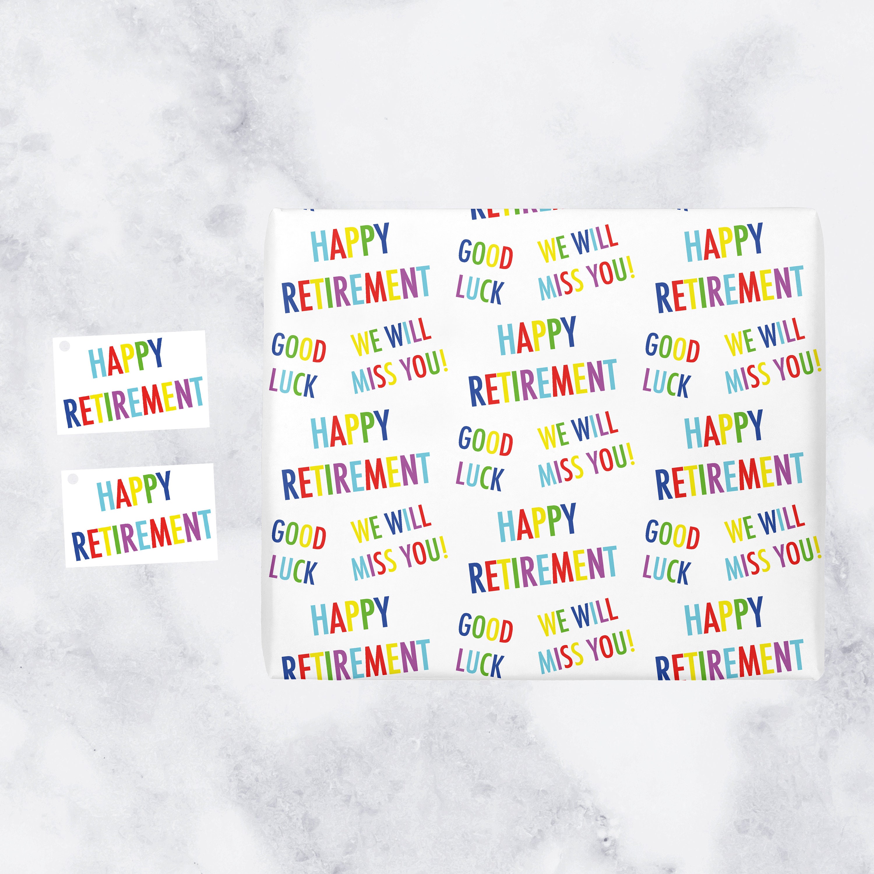 Retirement Gift Wrapping Paper And Gift Tags Happy Etsy