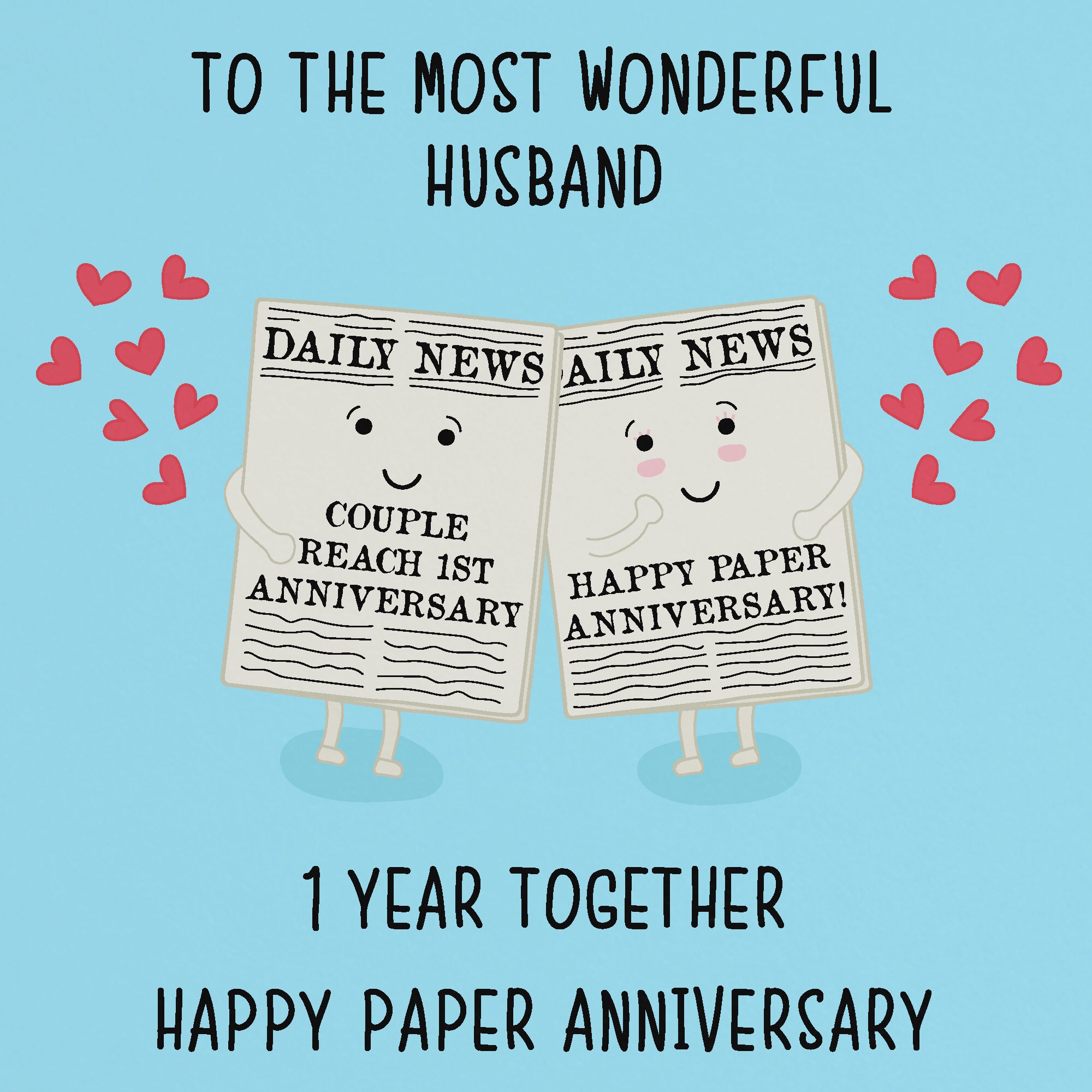 Husband 1st Anniversary Card To The Most Wonderful Husband | Etsy