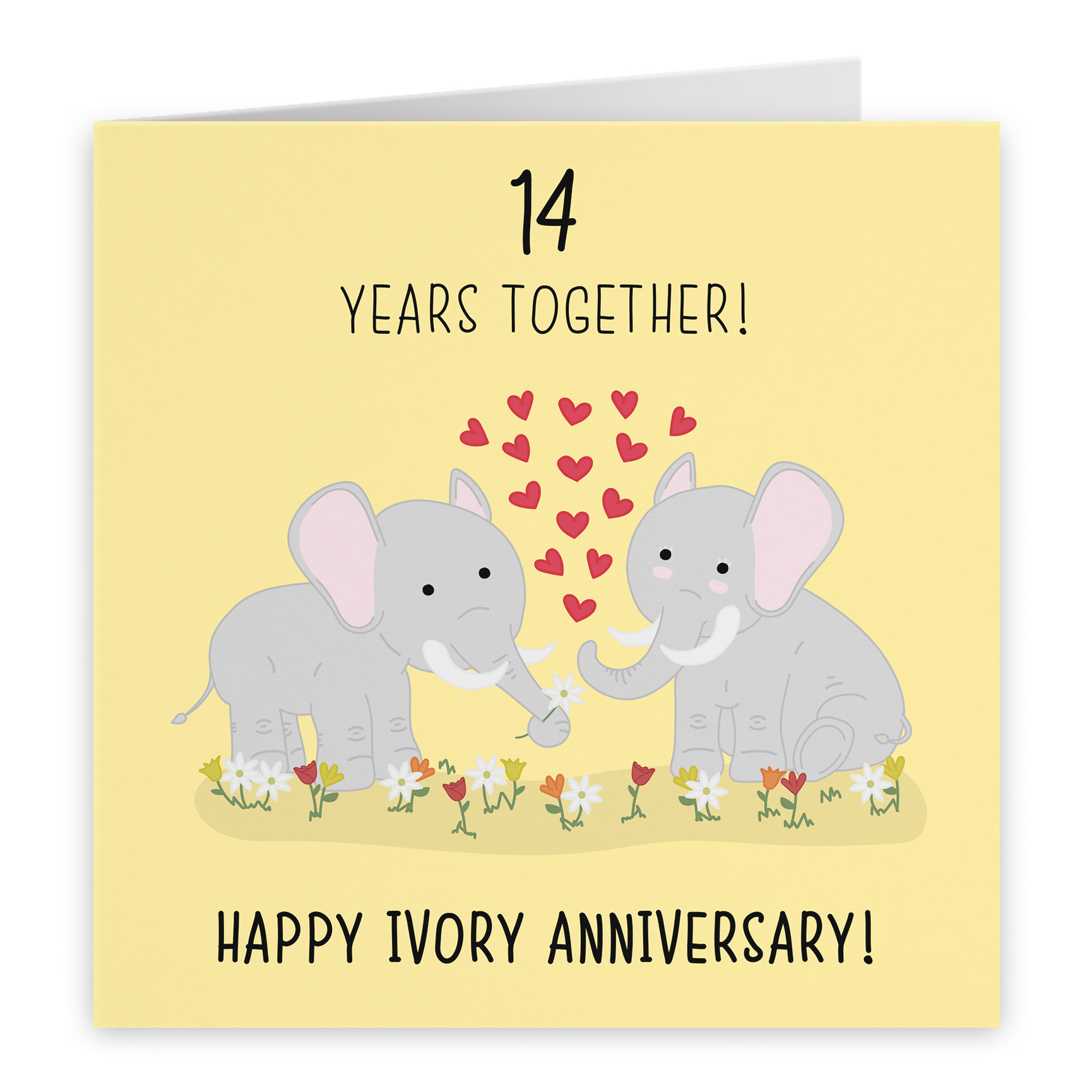 14th Wedding Anniversary Card Ivory Anniversary Iconic Etsy UK
