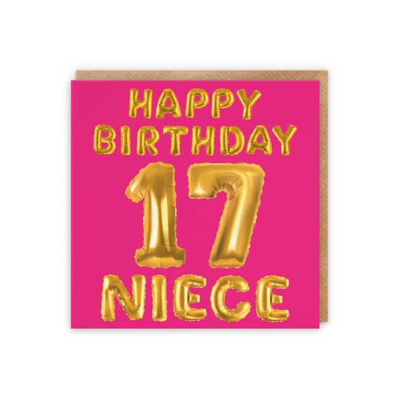 Happy 17th Birthday Niece Niece 17Th Birthday Card Happy Birthday 17 Niece | Etsy Denmark