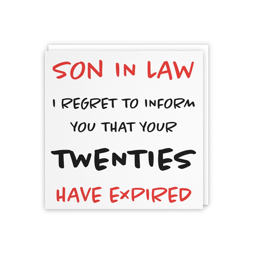 Son in Law 30th Funny Birthday Card Son in Law I Regret to Inform You ...