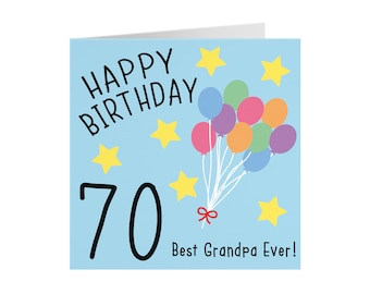 Grandpa 70th Birthday Card - Happy Birthday - 70 Best Grandpa Ever! - Original Collection