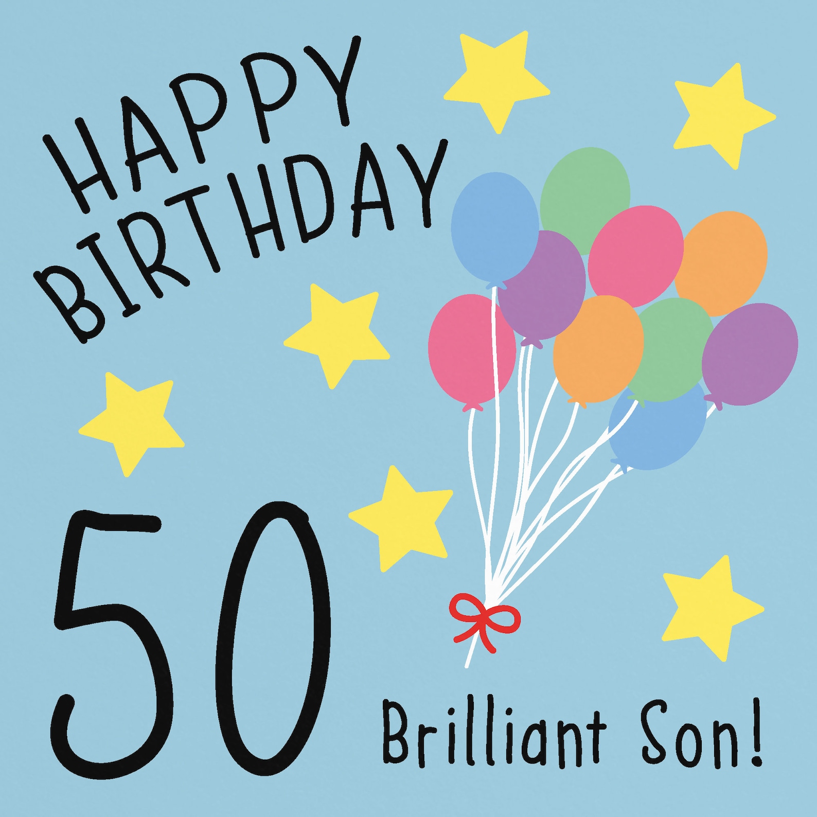 Son 50th Birthday Card Happy Birthday 50 Brilliant Son Etsy