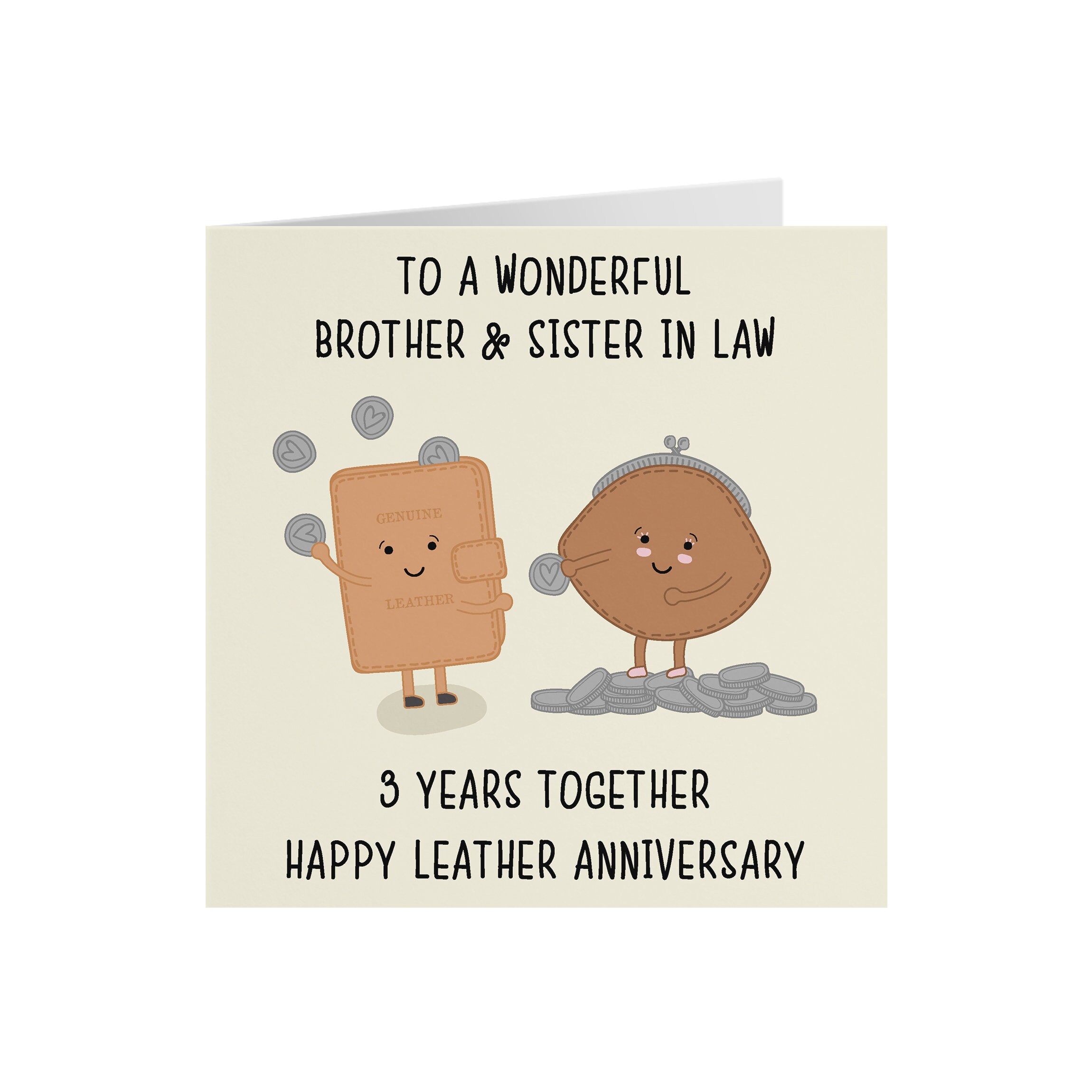 Brother And Sister In Law 3rd Anniversary Card To A - Etsy Nederland
