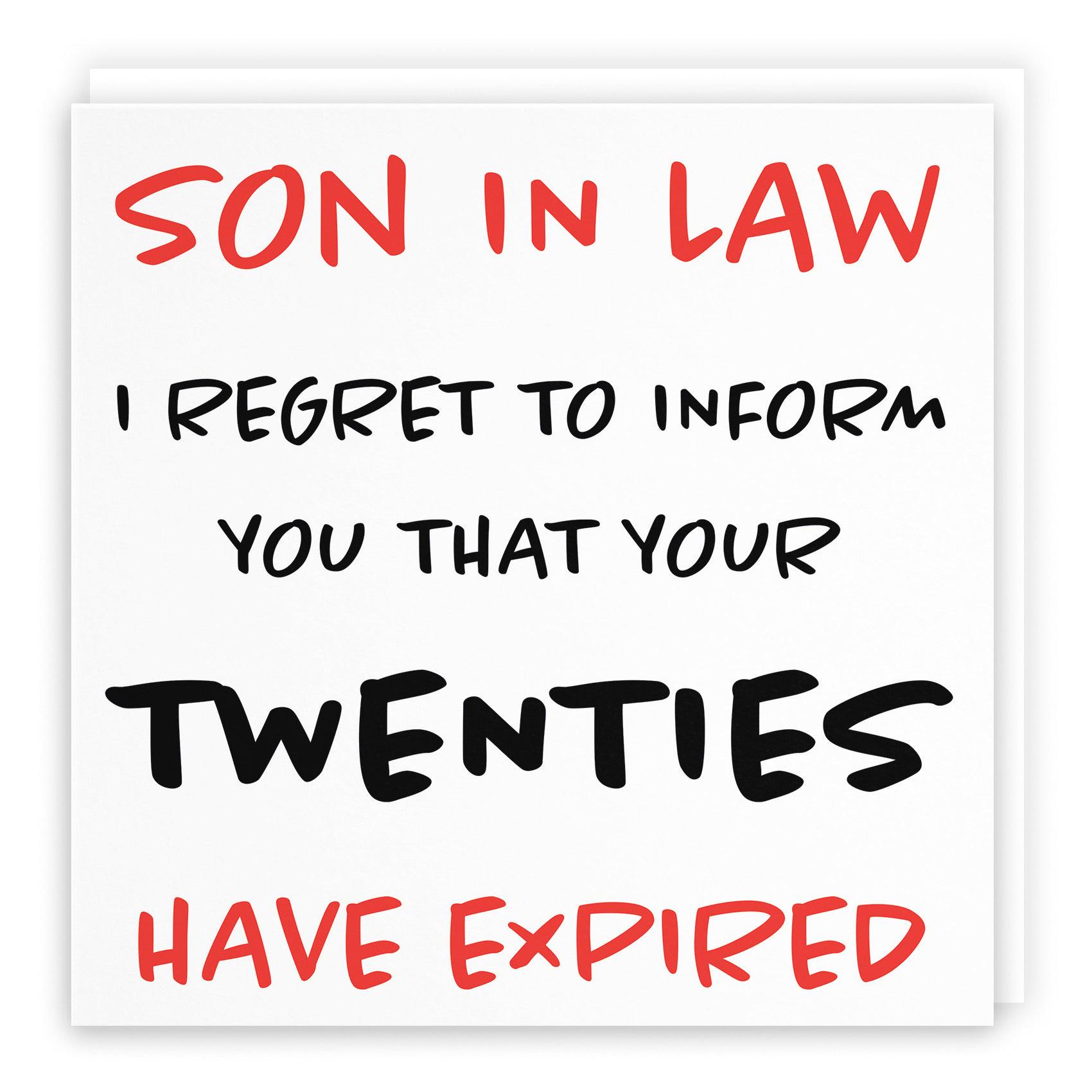 Son in Law 30th Funny Birthday Card - Son in Law - I Regret to Inform ...