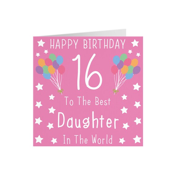 Carte De 16e Anniversaire Fille Joyeux Anniversaire 16 A Etsy