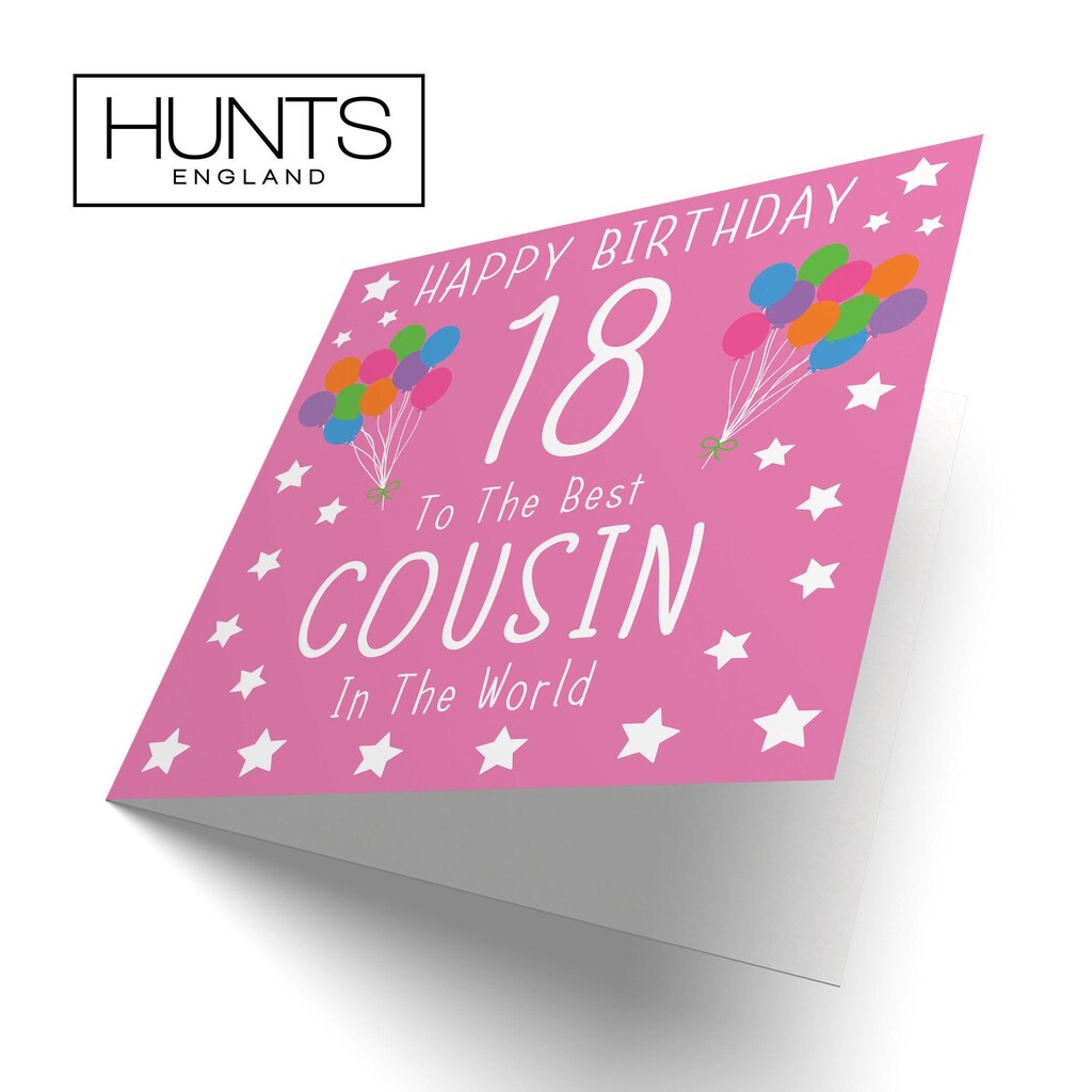 Hunts England Biglietto 18° Compleanno Per Cugino: Balloon Collection Con Busta Marrone