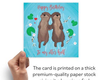 Popmazing Süße Otter-Jubiläumskarte „Happy Anniversary To My Otter Half“ – Lustige Karte Für Ehemann/Ehefrau, 12,7 X 17,8 Cm