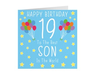 Hunts England Biglietto Auguri 8 Anni Figlio: "Al Miglior Figlio Del Mondo" Con Busta, Formato 148x148 Mm