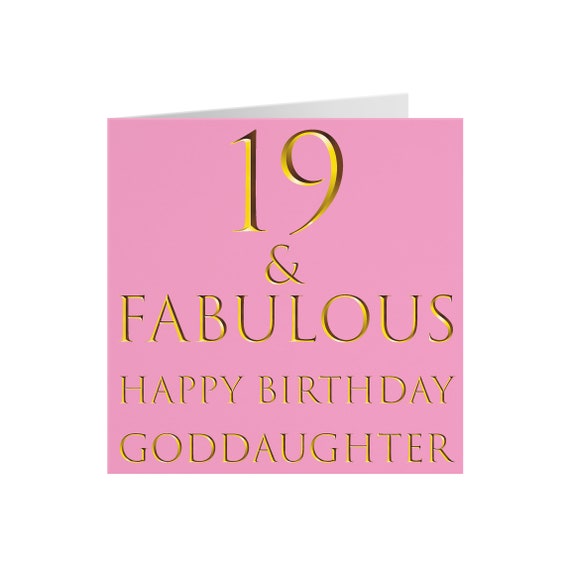 Goddaughter 19th Birthday Card 19 Fabulous Happy Etsy Goddaughter 19th Birthday Card 19 Fabulous Happy Etsy