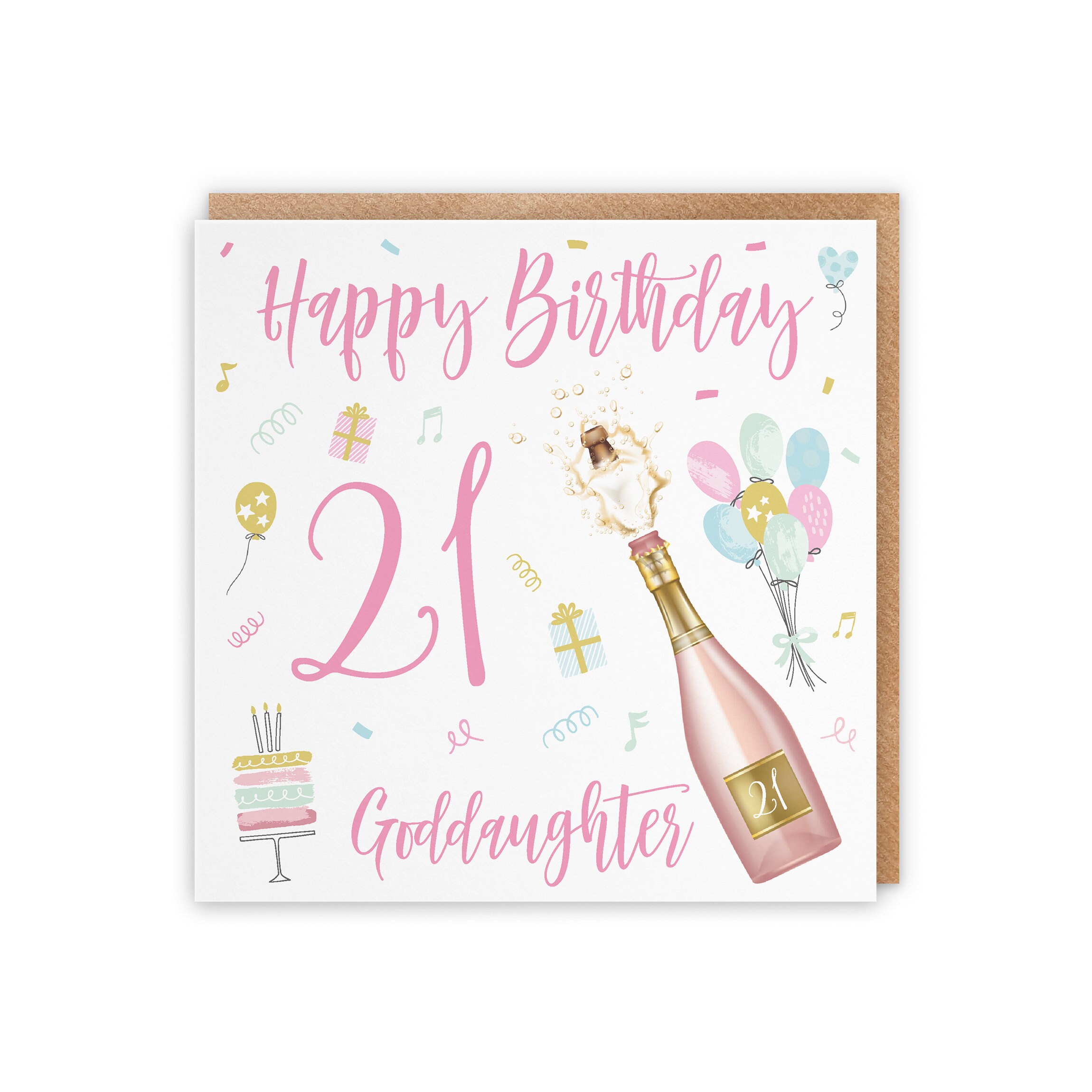 Handmade Large 21st Birthday Card – Champagne Bucket Design, Glitter & Diamantes, 22x22cm, Blank Inside