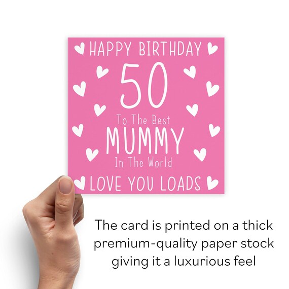 Mummy 50th Birthday Card - Happy Birthday - 50 - to the Best Mummy