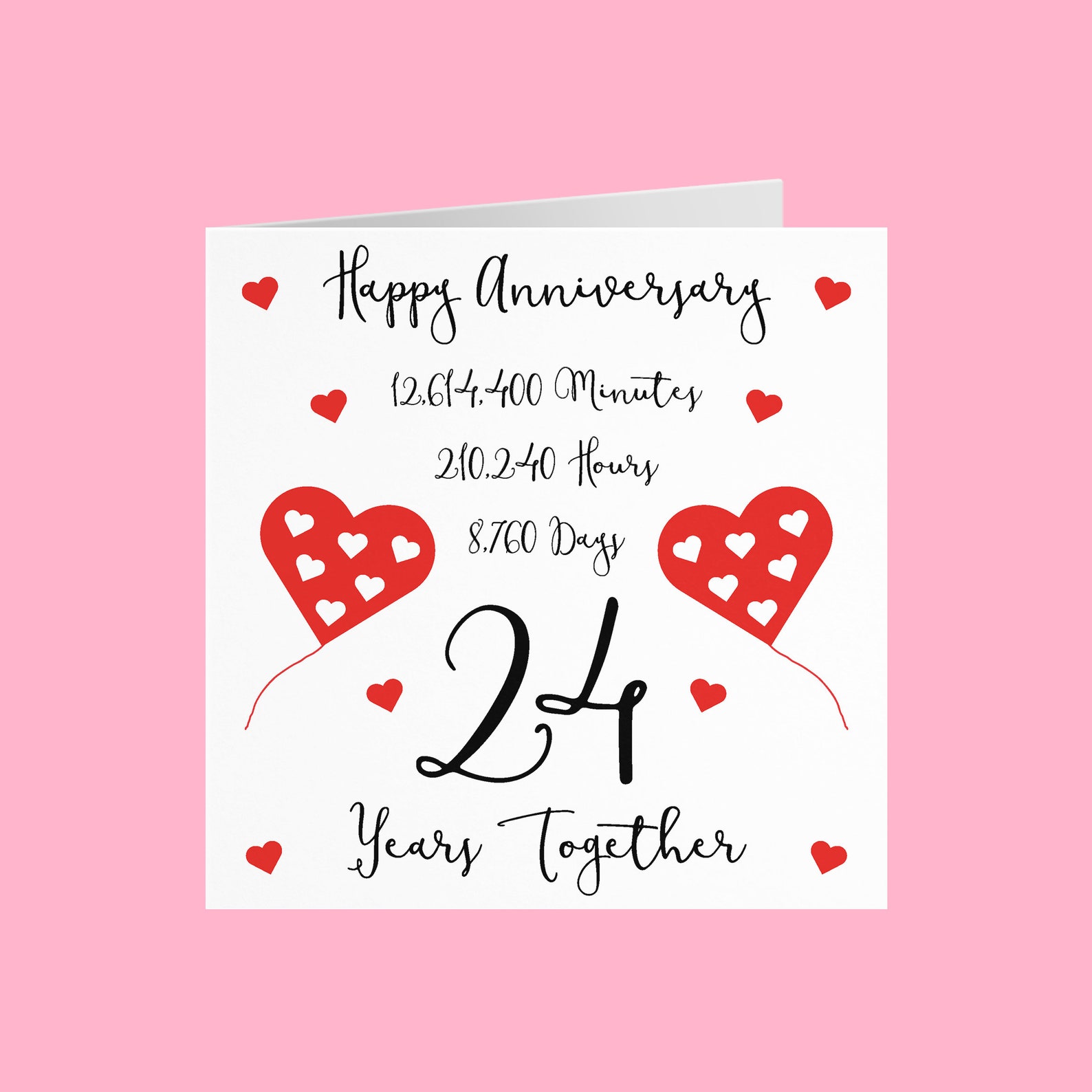 24th Wedding Anniversary Card 24 Years Together Happy | Etsy