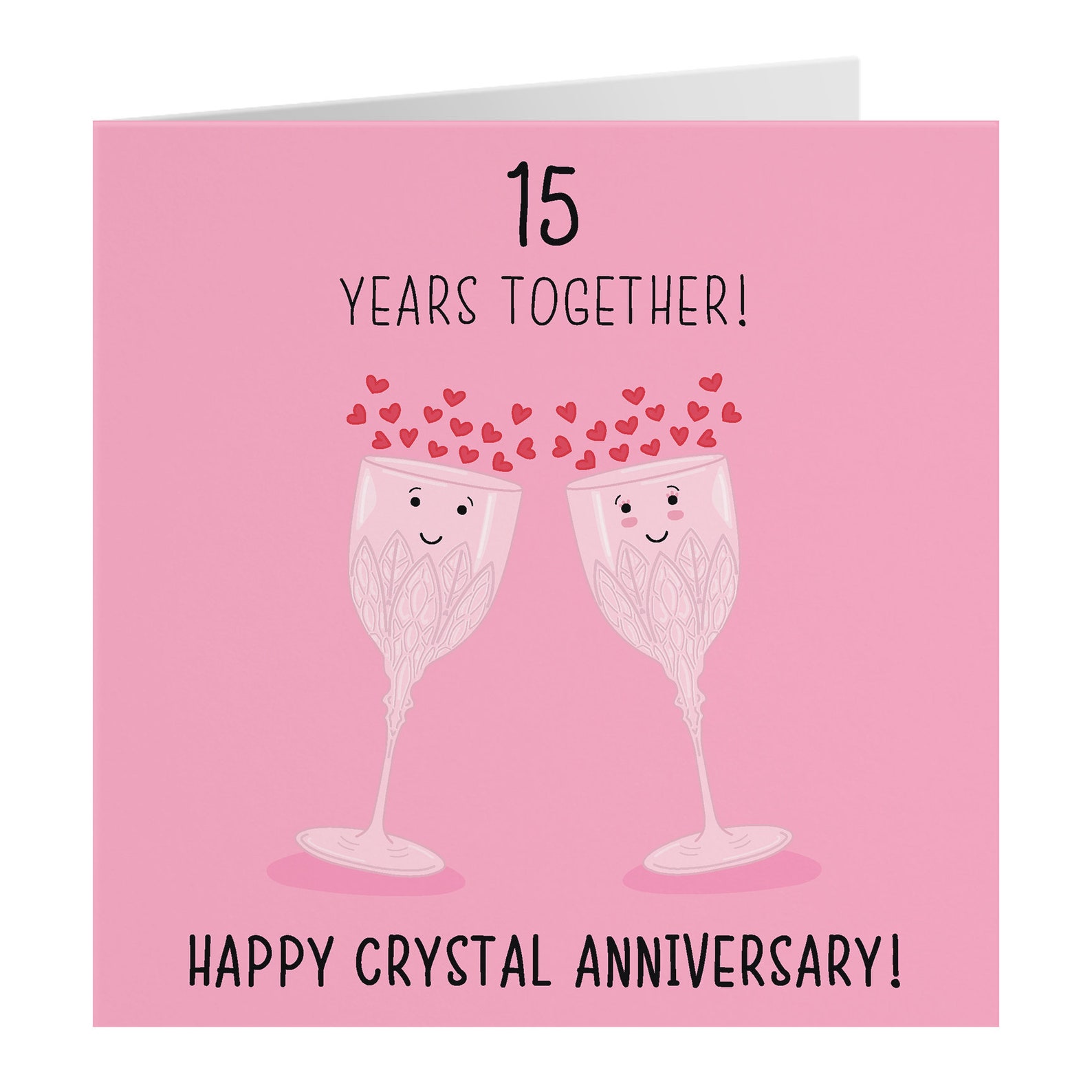15th Wedding Anniversary Card Crystal Anniversary Iconic Etsy UK